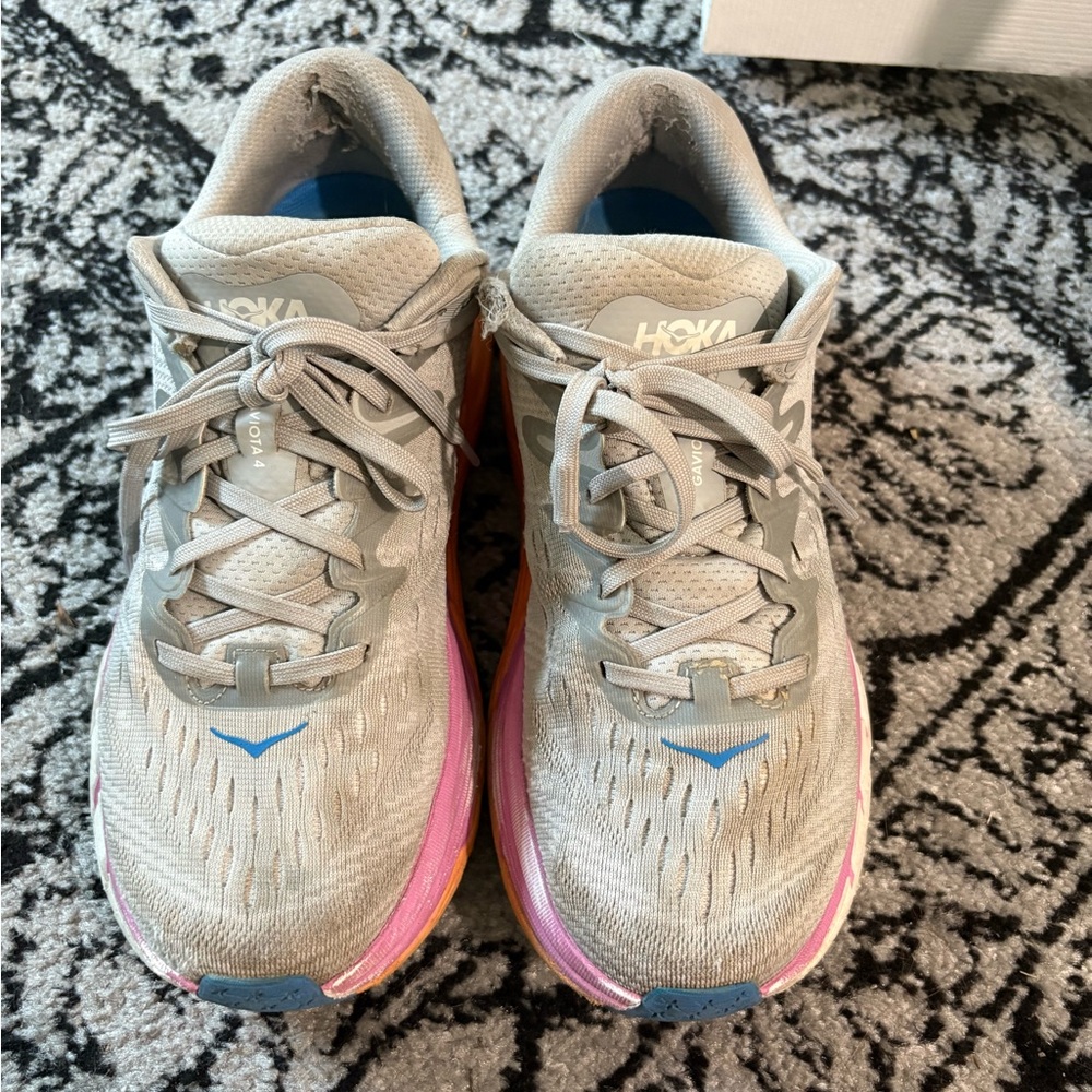 Hoka Women's Gray and Pink Running Shoes
